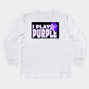 I Play Purple Kids Long Sleeve T-Shirt